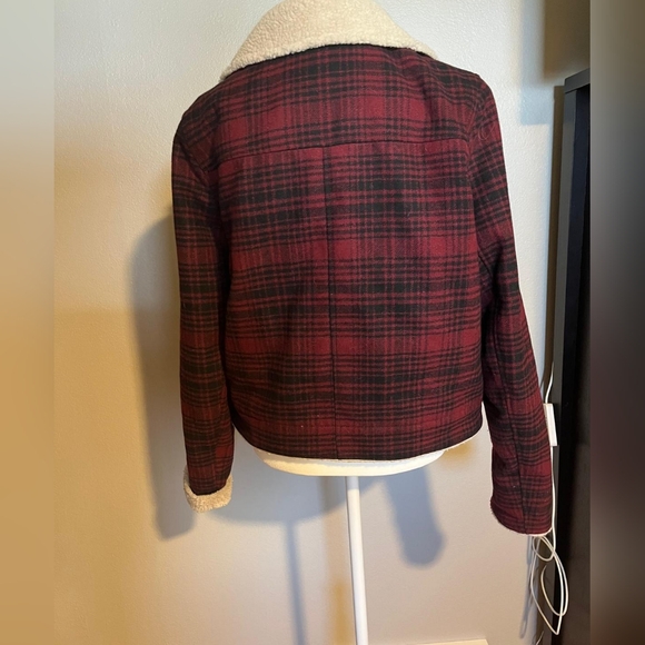 American Eagle Plaid Moto Jacket, Size L - Quilted Comfort, EUC - Picture 2 of 11